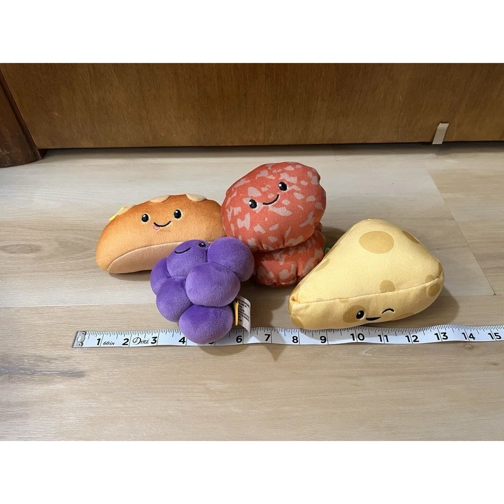 Charcuterie Box Set Swiss Cheese, Salami, Grapes, Bread‎ 4pc Plush Gigglescape